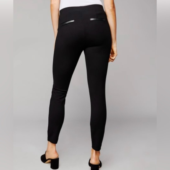 Matty M Pants - Ponte Pant with Faux Leather Trim in Black - NWT